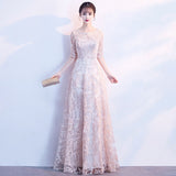 Royal Blue Long Evening Gowns 2019 New Arrival Elegant A-Line Casual Lace Dress Party Formal Half Sleeve Robe De Soiree ES1854