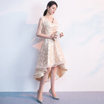 Royal Blue Long Evening Gowns 2019 New Arrival Elegant A-Line Casual Lace Dress Party Formal Half Sleeve Robe De Soiree ES1854