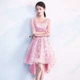Royal Blue Long Evening Gowns 2019 New Arrival Elegant A-Line Casual Lace Dress Party Formal Half Sleeve Robe De Soiree ES1854