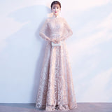 Royal Blue Long Evening Gowns 2019 New Arrival Elegant A-Line Casual Lace Dress Party Formal Half Sleeve Robe De Soiree ES1854