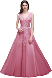 Sexy Illusion Lace Pink Bridesmaid Dresses A-line Deep V-neck Wedding Party Dresses Robe Demoiselle D'honneur