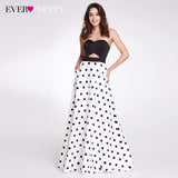 Sexy Two Pieces Polka Dot Prom Dresses Ever Pretty EP07217WB A-Line Sweetheart Hollow Out Sexy Gala Dress Vestido De Festa Longo