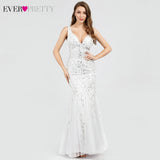 Sexy Sequined Mermaid Prom Dresses Long Ever Pretty V-Neck Sleeveless Elegant Women Formal Party Dresses Vestidos De Gala 2019