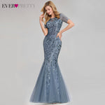 Sexy Sequined Mermaid Prom Dresses Long Ever Pretty V-Neck Sleeveless Elegant Women Formal Party Dresses Vestidos De Gala 2019