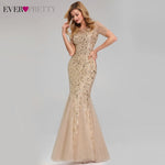 Sexy Sequined Mermaid Prom Dresses Long Ever Pretty V-Neck Sleeveless Elegant Women Formal Party Dresses Vestidos De Gala 2019