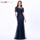 Sexy Sequined Mermaid Prom Dresses Long Ever Pretty V-Neck Sleeveless Elegant Women Formal Party Dresses Vestidos De Gala 2019