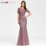 Sexy Sequined Mermaid Prom Dresses Long Ever Pretty V-Neck Sleeveless Elegant Women Formal Party Dresses Vestidos De Gala 2019