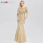 Sexy Sequined Mermaid Prom Dresses Long Ever Pretty V-Neck Sleeveless Elegant Women Formal Party Dresses Vestidos De Gala 2019