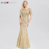 Sexy Sequined Mermaid Prom Dresses Long Ever Pretty V-Neck Sleeveless Elegant Women Formal Party Dresses Vestidos De Gala 2019