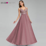 Ever Pretty Dusty Blue Bridesmaid Dresses V-Neck Appliques Elegant Long Dresses For Wedding Party EP00930DB Vestidos De Madrinha