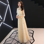 It's YiiYa Evening Dress 2019 Summer Slim Elegant Long Sleeve Lace Formal Dresses Fashion O-neck Women Party Gown Plus Size E016