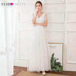 Plus Size Blue Prom Dress 2019 Ever Pretty EP07962 Elegant V-Neck Tulle Women Sexy Long Prom Dresses Formal Summer Party Gowns