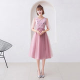 A-Line Burgundy Bridesmaid Dresses Wedding Guest Elegant Boat Neck Formal Sister Prom Junior Bridal Dress China Club Party
