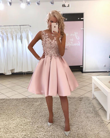 Cocktail Dresses Pink Plus Size Short Evening Prom Dress 2019