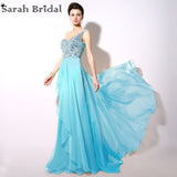 Vestido De Festa Illusion Back Champagne Evening Dresses Real Photo Hot Sale One Shoulder Crystal Sequin Prom Gown YD004