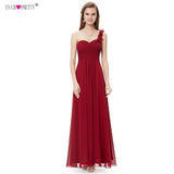 Ever Pretty Burgundy Bridesmaid Dresses Long Chiffon Applique Cheap Floor Length Wedding Bridesmaid Gown Formal Party Gowns