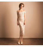 Cocktail Dress 2019 SOCCI Weekend Elegant Lace Little White Party Dresses Women Sexy Off the Shoulder with Beige Lining Robe de