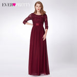 Ever Pretty Burgundy Bridesmaid Dresses Long Chiffon Applique Cheap Floor Length Wedding Bridesmaid Gown Formal Party Gowns