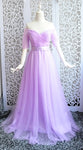 Beauty-Emily Long Purple Red Gray Evening Dresses 2019 A-Line Off the Shoulder Half Sleeve Vestido da dama de honra