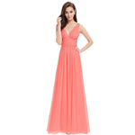 Burgundy Bridesmaid Dresses For Wedding Party Elegant A Line V Neck Chiffon Long Formal Guest Gowns Vestido De Festa Longo 2019