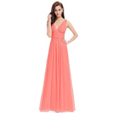 Burgundy Bridesmaid Dresses For Wedding Party Elegant A Line V Neck Chiffon Long Formal Guest Gowns Vestido De Festa Longo 2019