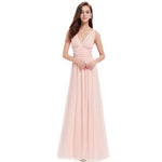 Burgundy Bridesmaid Dresses For Wedding Party Elegant A Line V Neck Chiffon Long Formal Guest Gowns Vestido De Festa Longo 2019
