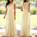 U-SWEAR 2019 Sexy Lace Backless Bridesmaid Dresses O-Neck Sleeveless Long Chiffon Wedding Party Formal Gowns Vestidos De Festa