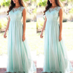 U-SWEAR 2019 Sexy Lace Backless Bridesmaid Dresses O-Neck Sleeveless Long Chiffon Wedding Party Formal Gowns Vestidos De Festa
