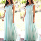 U-SWEAR 2019 Sexy Lace Backless Bridesmaid Dresses O-Neck Sleeveless Long Chiffon Wedding Party Formal Gowns Vestidos De Festa