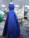 Stunning Beaded Woman Evening Party Ceremony Dresses Dubai 2019 Long Dress O Neck  Satin In Stock Floor Length Prom Gown CC443